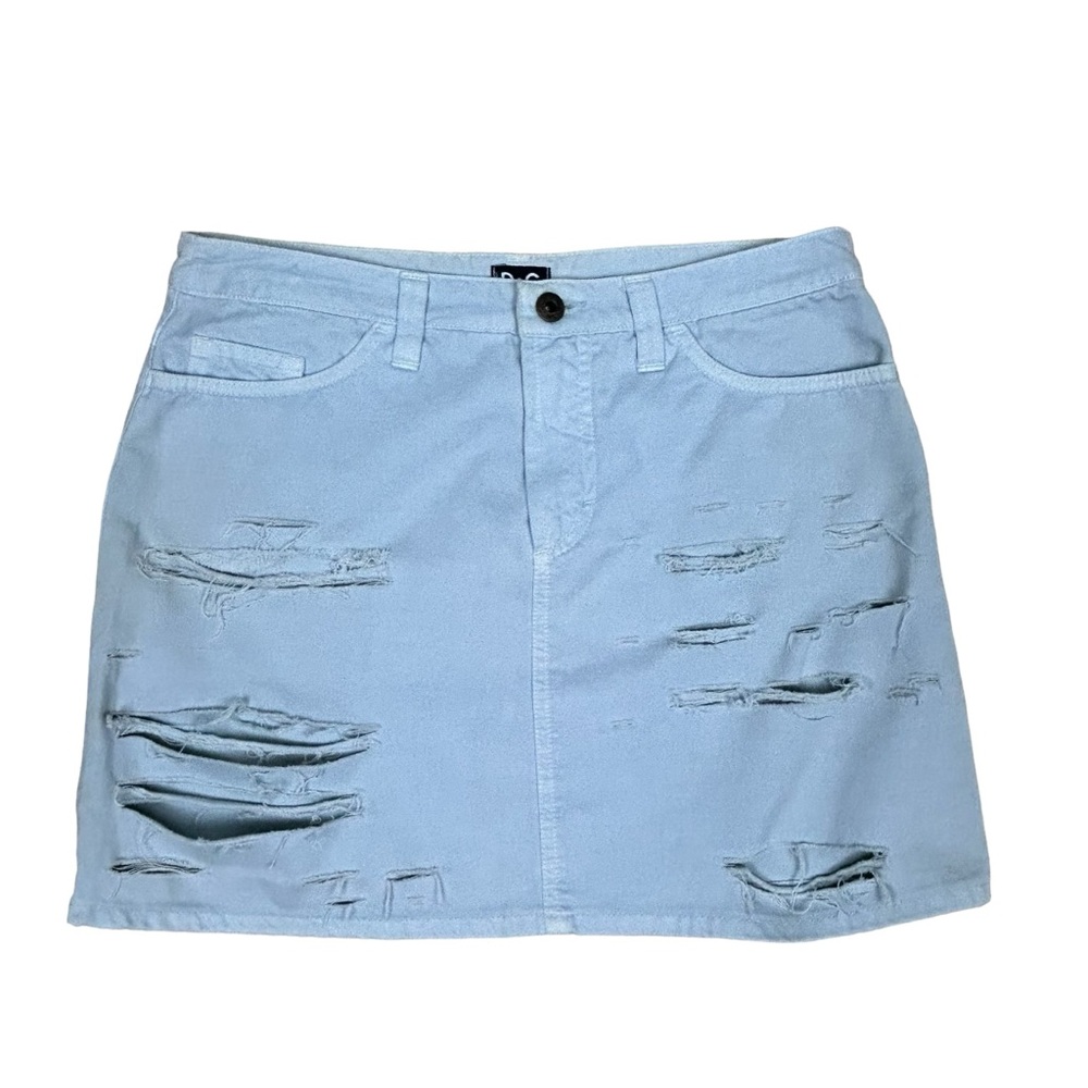 Dolce & Gabbana Denim A-Line Mini Skirt - Distressed - Light Blue - US 6 W28 IT4